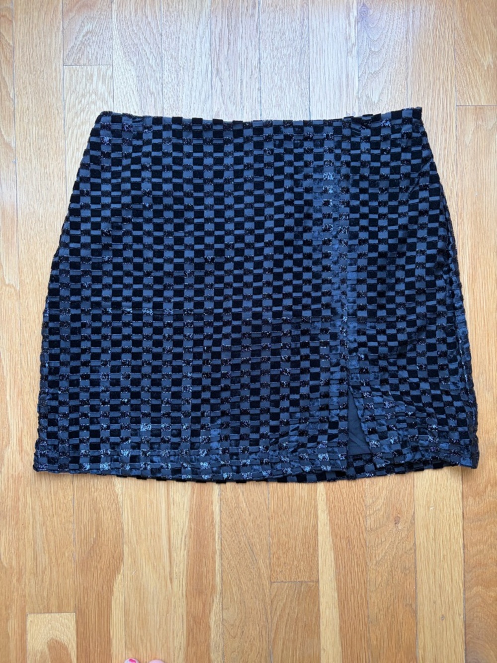 House of Harlow 1960 Black Checkered Mini Skirt